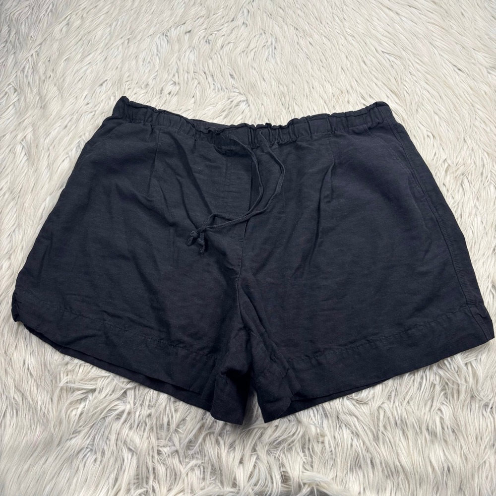 H&M Women's L Relaxed Linen‎ Blend Pull On Shorts Resort Beach Vacation Summer